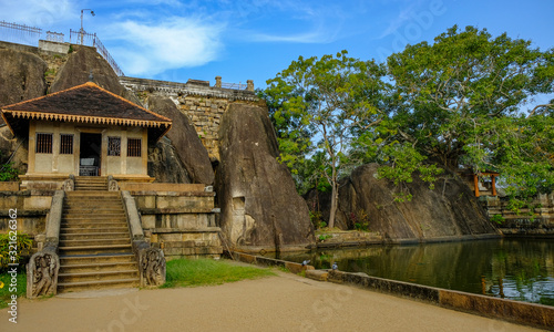 Anuradhapura, Sri Lanka - February 2020: Isurumuniya Vihara Buddhist temple on February 6, 2020 in Anuradhapura, Sri Lanka. photo