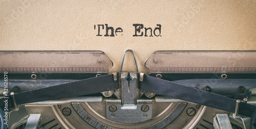 Text written with a vintage typewriter -  The end photo