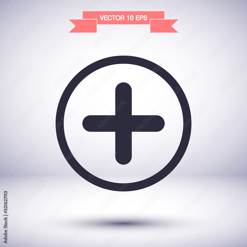 Obraz premium Plus vector icon , lorem ipsum Flat design