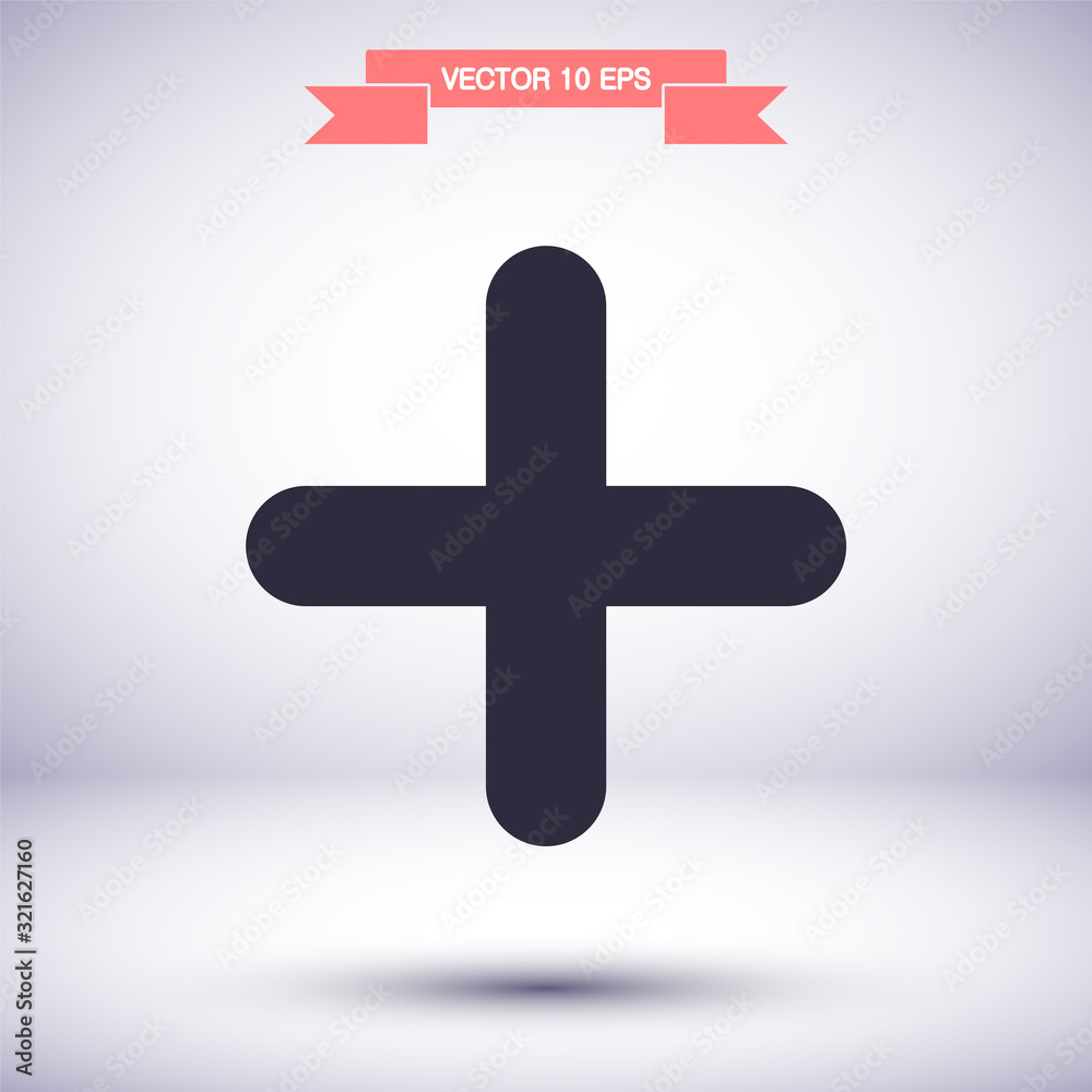 Obraz premium Plus vector icon , lorem ipsum Flat design