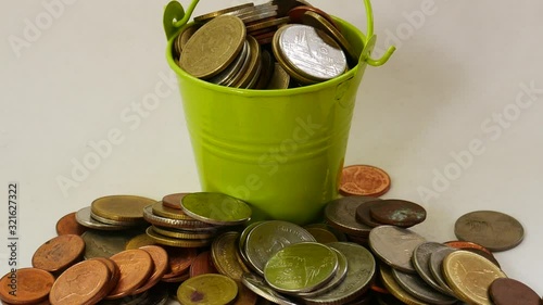 coin in pot concept save money