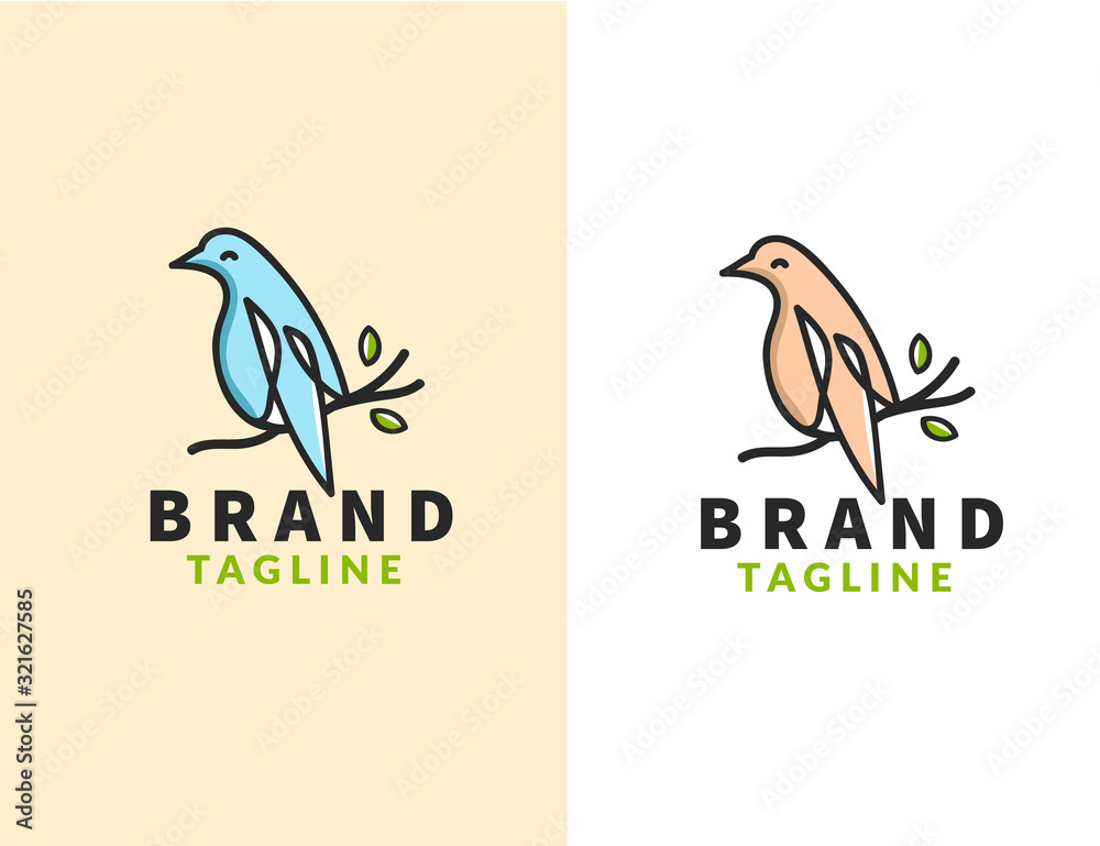 Line art bird logo