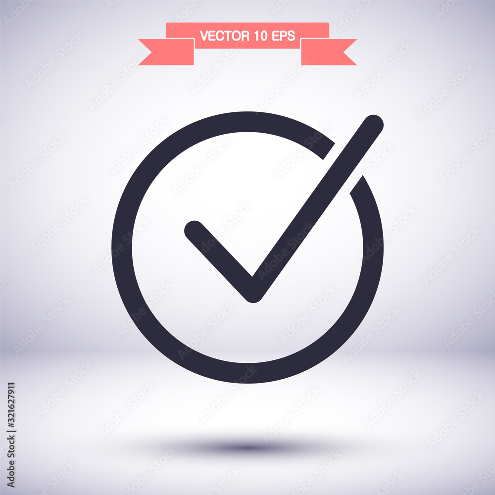 Check mark vector icon , lorem ipsum Flat design Check mark vector icon , lorem ipsum Flat design