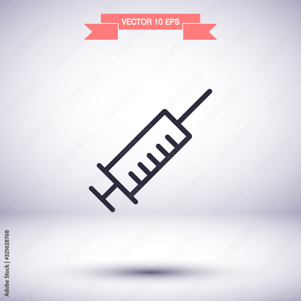 Syringe vector icon , lorem ipsum Flat design Syringe vector icon , lorem ipsum Flat design