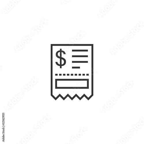 Money check icon in flat style. Checkbook vector illustration on white isolated background. Finance voucher business concept. © Lysenko.A