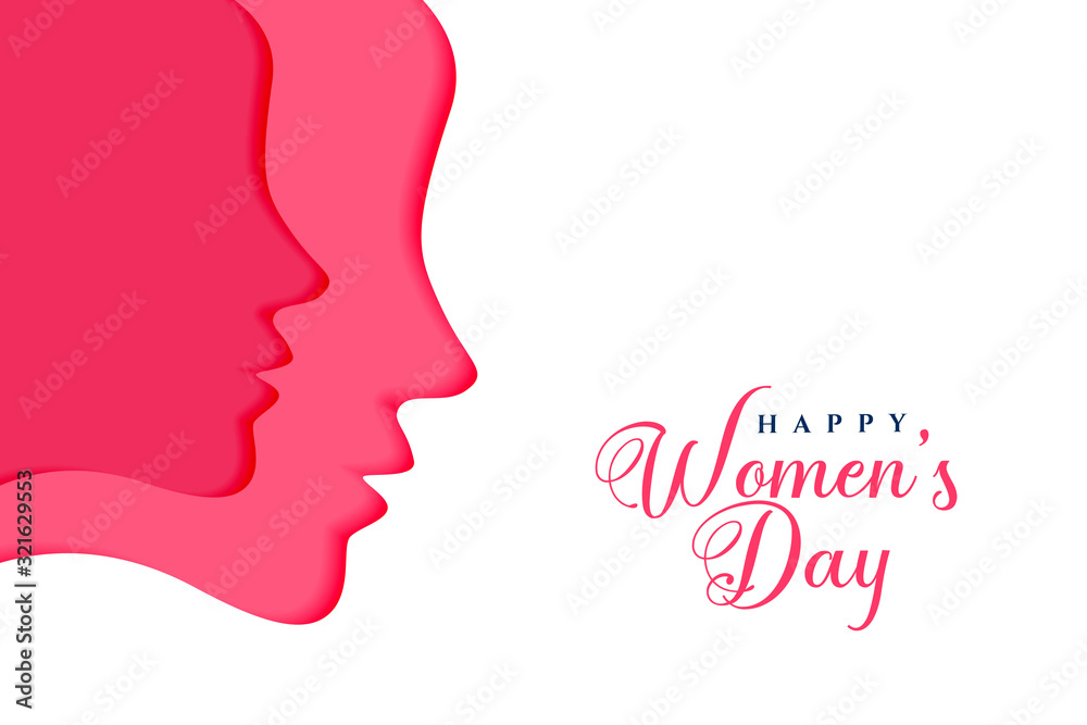 two female faces for happy womens day