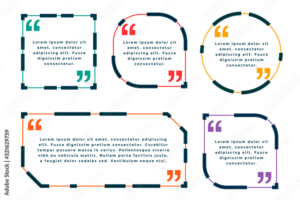 creative quotes template set in line style creative quotes template set in line style