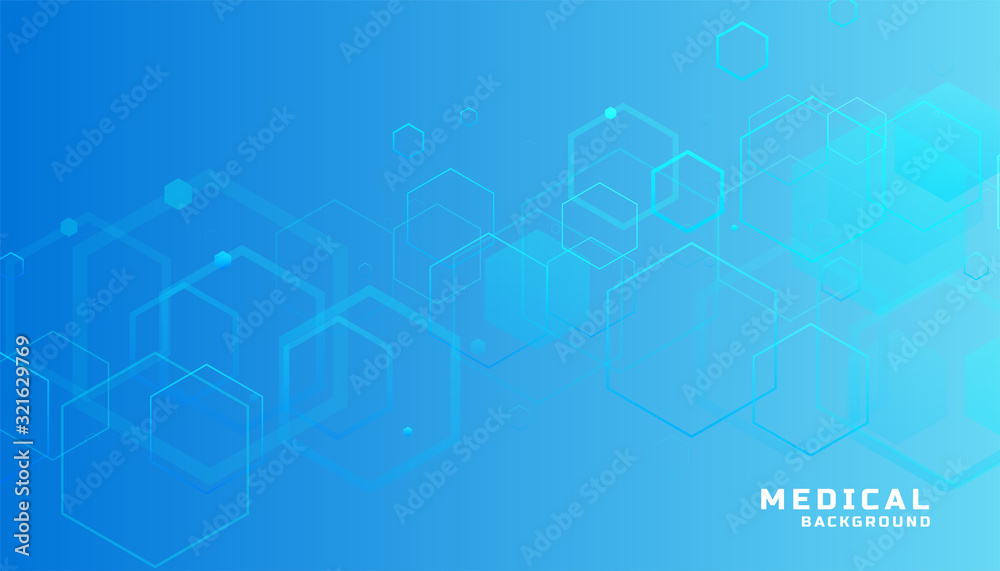 blue hexagonal medical and healthcare background design