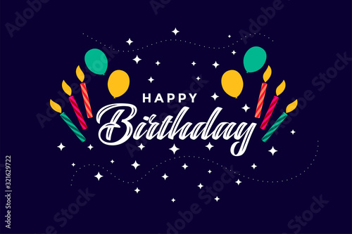 flat style happy birthday celebration background design