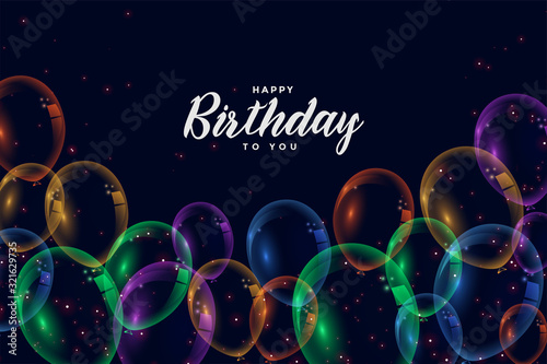 happy birthday colorful balloons celebration background design