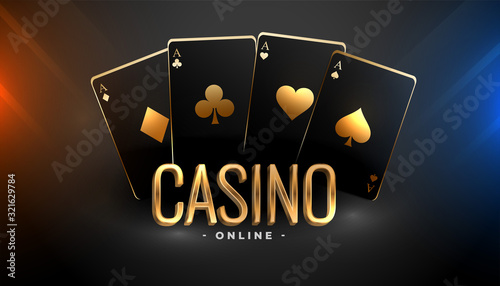 black and gold casino playing cards background
