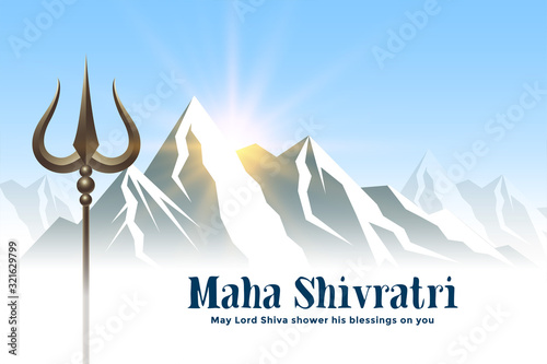 mountains and trishul weapon for shivratri festival