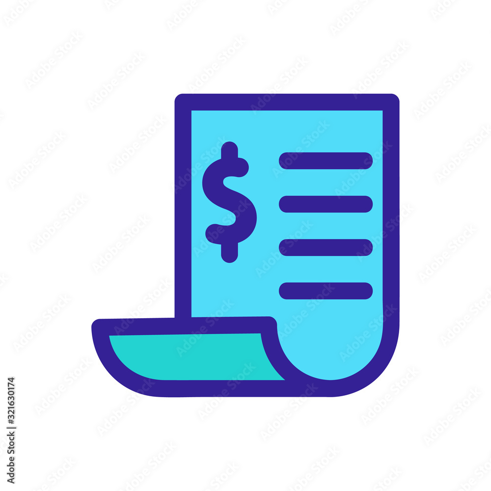 dollar document icon vector. Thin line sign. Isolated contour symbol illustration dollar document icon vector. Thin line sign. Isolated contour symbol illustration