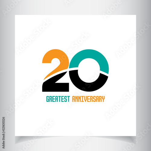 20 Years Anniversary Celebration Vector Template Design Illustration
