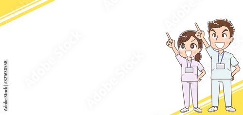 かわいい ナース 看護師 白衣 男女 イラスト マンガ アニメ