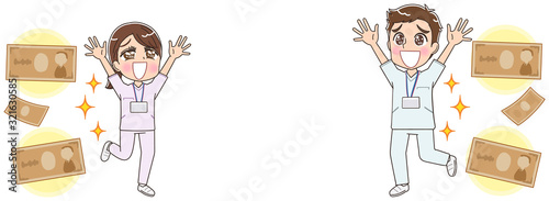 かわいい ナース 看護師 白衣 男女 イラスト マンガ アニメ