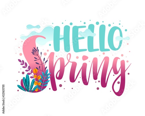 Hello spring illustration