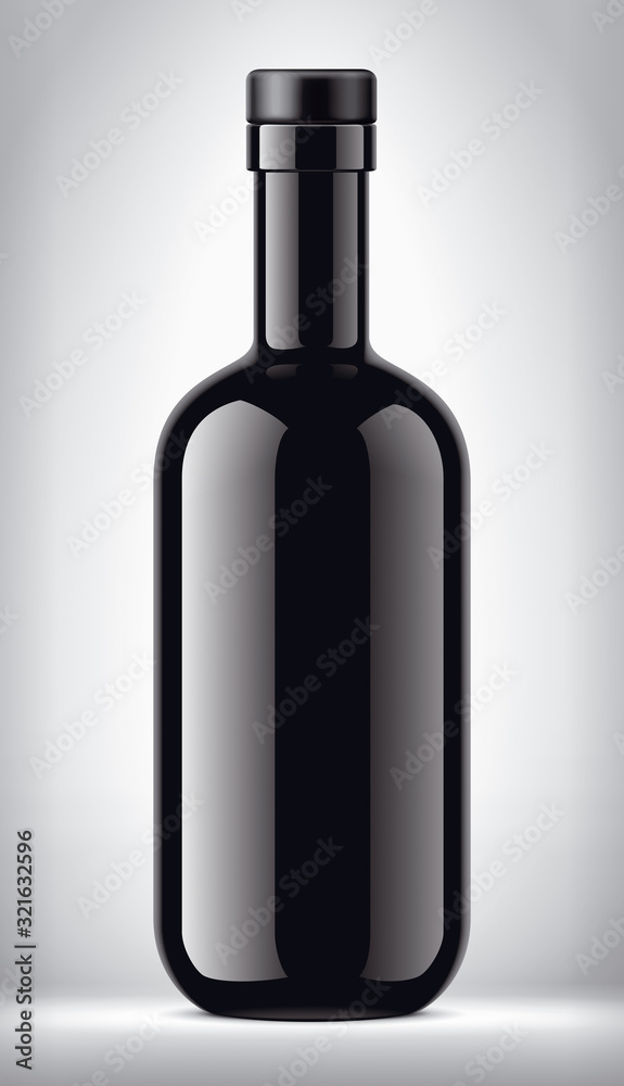 Glass bottle on Background. Version with Dark Cork. Glass bottle on Background. Version with Dark Cork.