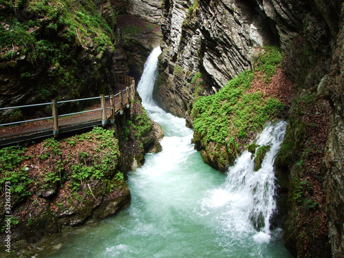 Thur Waterfalls or Thurwasserfälle oder Thurfälle (Thurfaelle or Thurfalle) on the Thur River and in the Obertoggenburg region, Unterwasser - Canton of St. Gallen, Switzerland photo