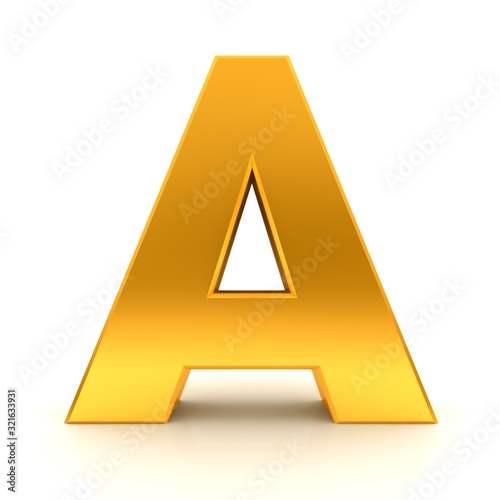A letter 3d gold sign capital character text font