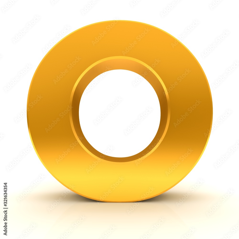 O letter 3d gold sign capital character text font O letter 3d gold sign capital character text font