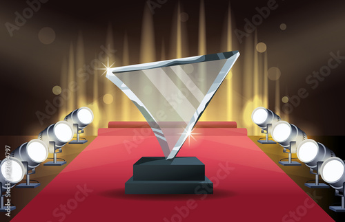 films award glass triangle trophy