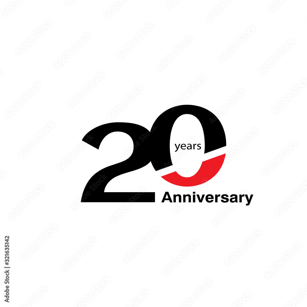 20 Years Anniversary Celebration Black and Red Vector Template Design Illustration 20 Years Anniversary Celebration Black and Red Vector Template Design Illustration