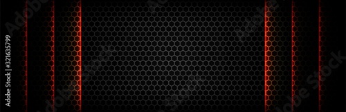 black with hexagonal mesh texture with light effect
