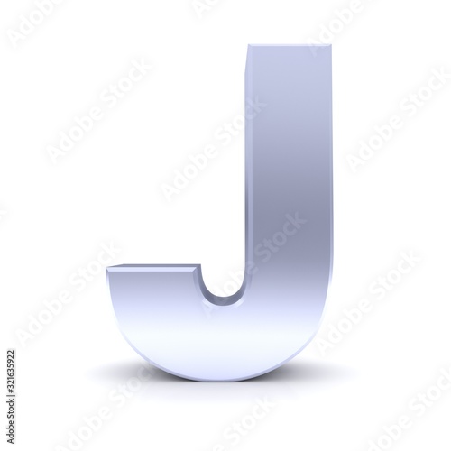 J letter 3d silver sign 