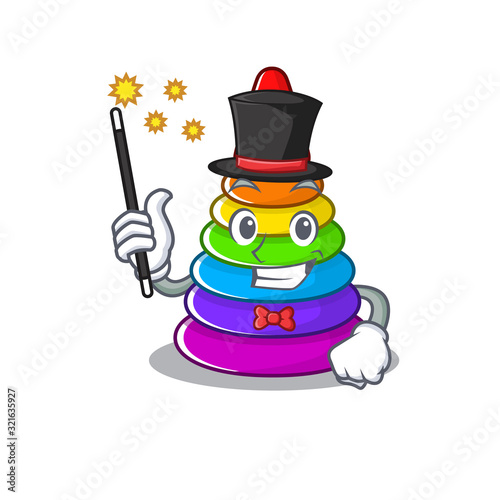 A picture of toy pyramid performance as a Magician