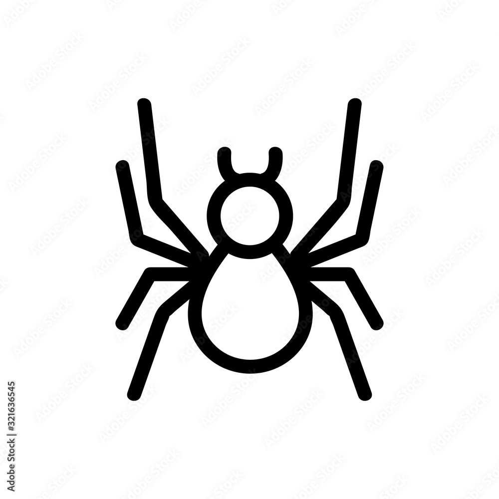 Spider icon vector. Thin line sign. Isolated contour symbol illustration Spider icon vector. Thin line sign. Isolated contour symbol illustration