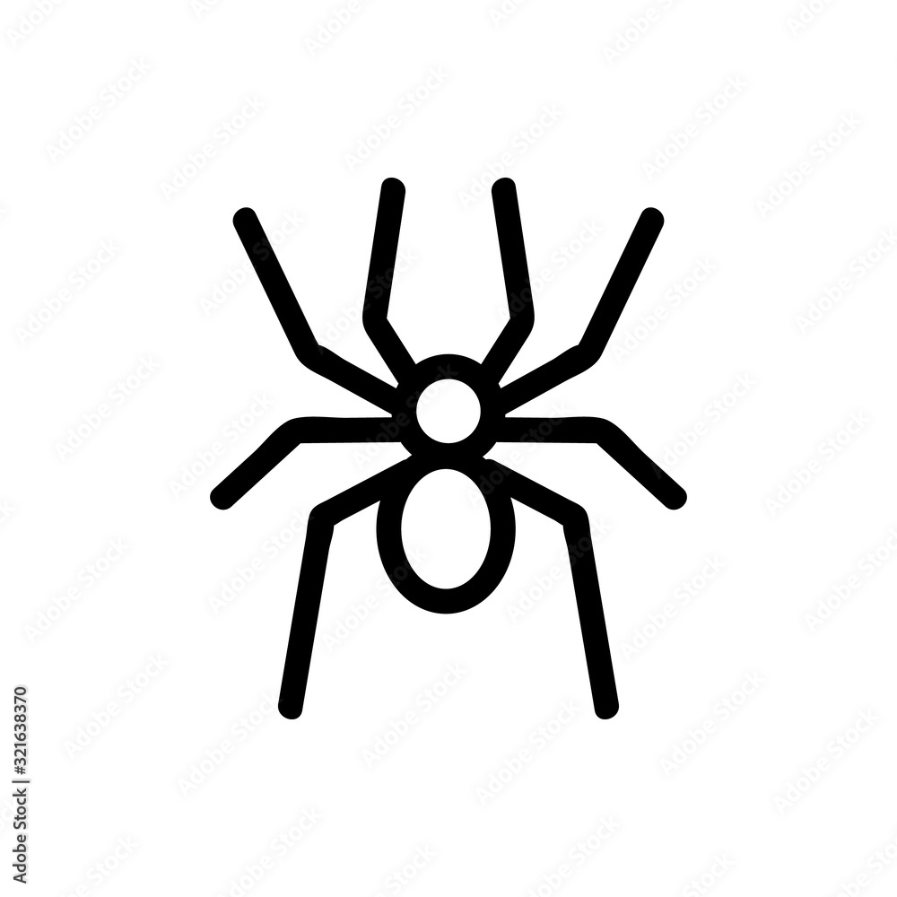 Spider icon vector. Thin line sign. Isolated contour symbol illustration Spider icon vector. Thin line sign. Isolated contour symbol illustration