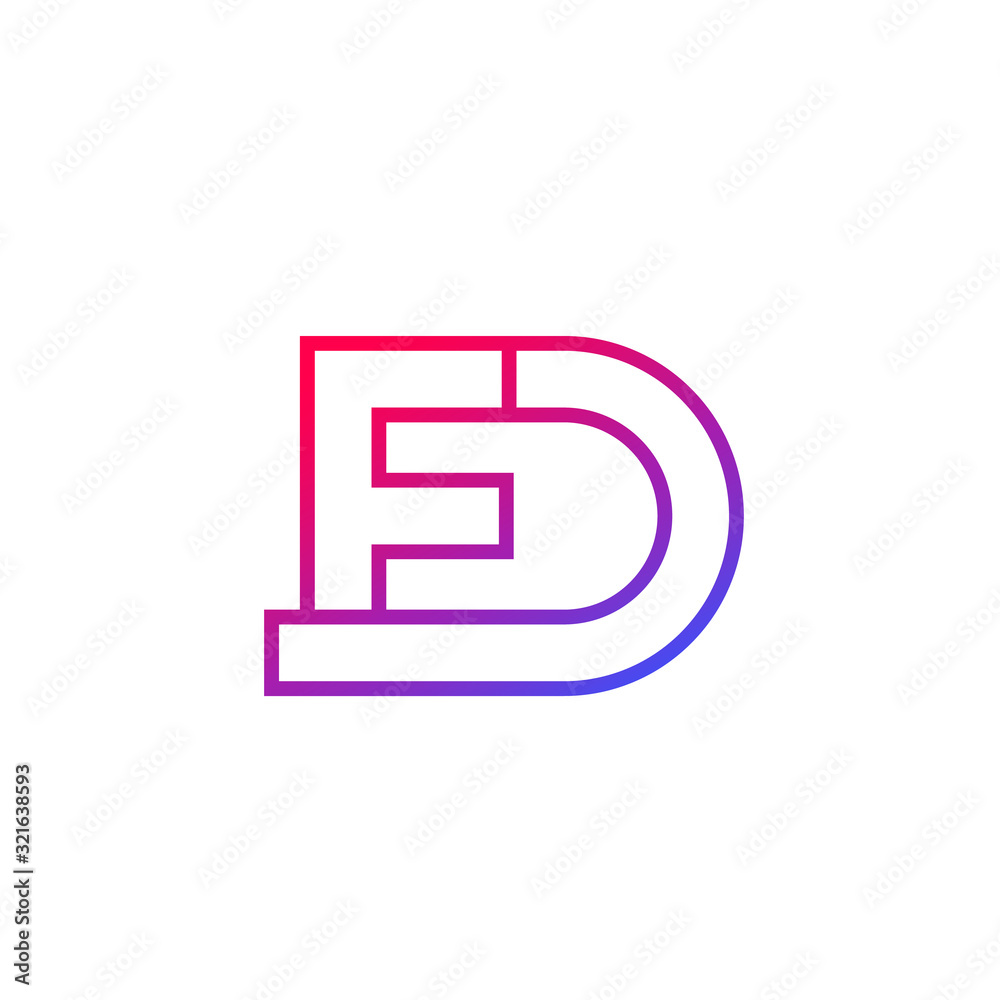 FD letters vector logo, line design FD letters vector logo, line design