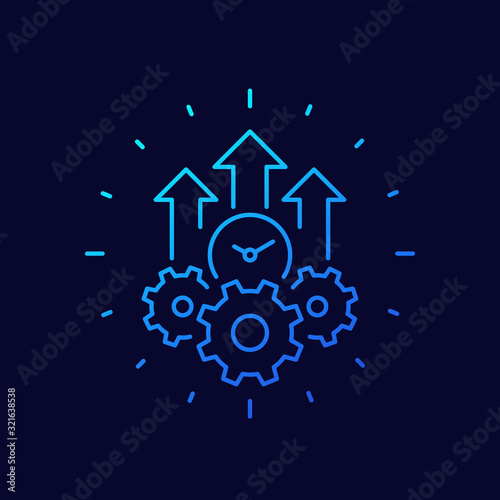 efficiency growth icon, linear vector photo
