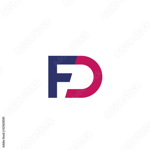 FD letters, vector logo design