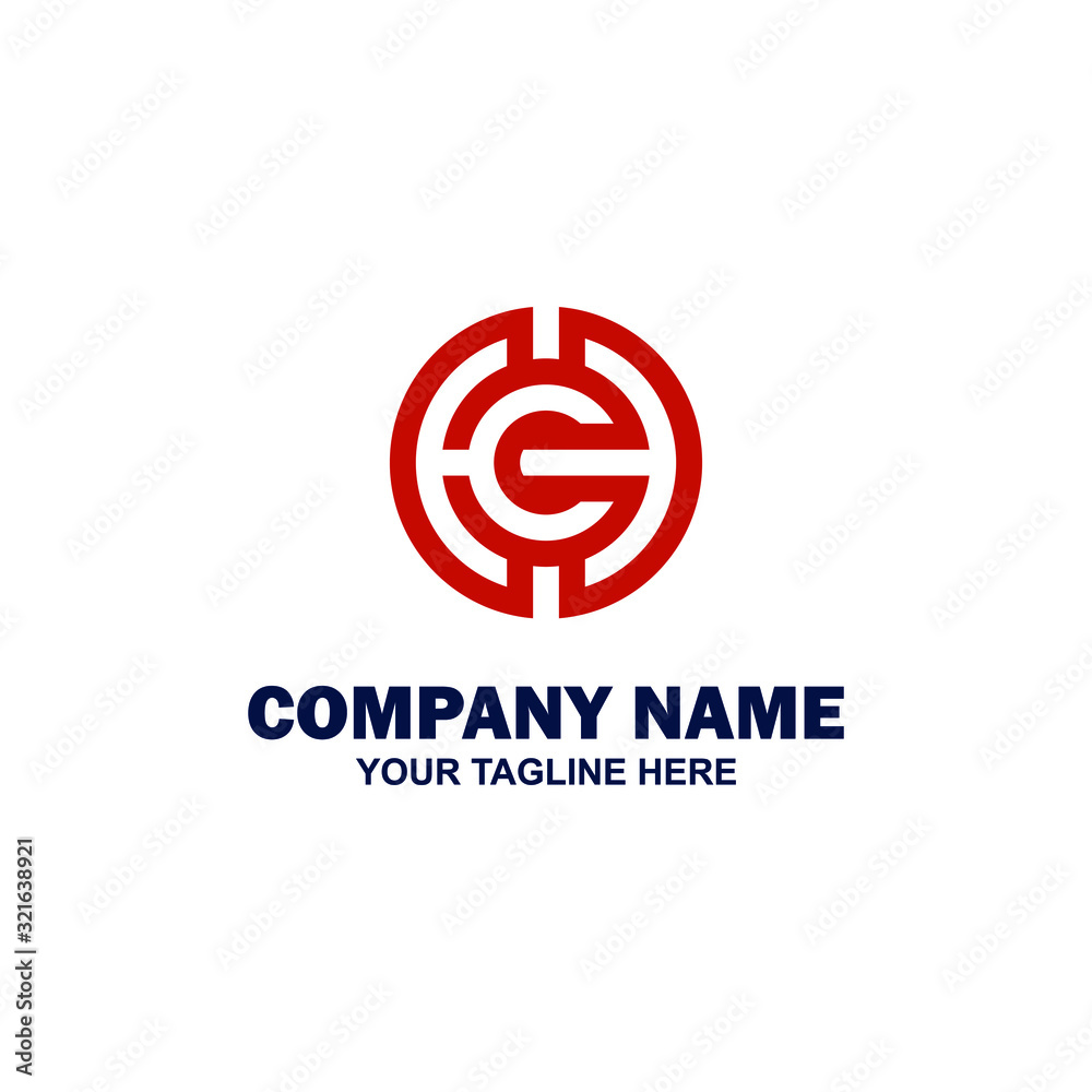 CH C H Logo Monogram Clean Shape Icon Vector Template - Vector CH C H Logo Monogram Clean Shape Icon Vector Template - Vector