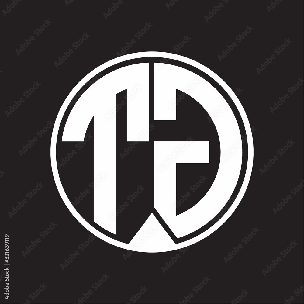 TG Logo monogram circle with piece ribbon style on black background TG Logo monogram circle with piece ribbon style on black background