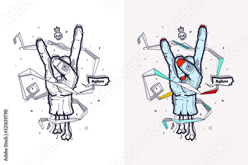 vector zombie hand for halloween
