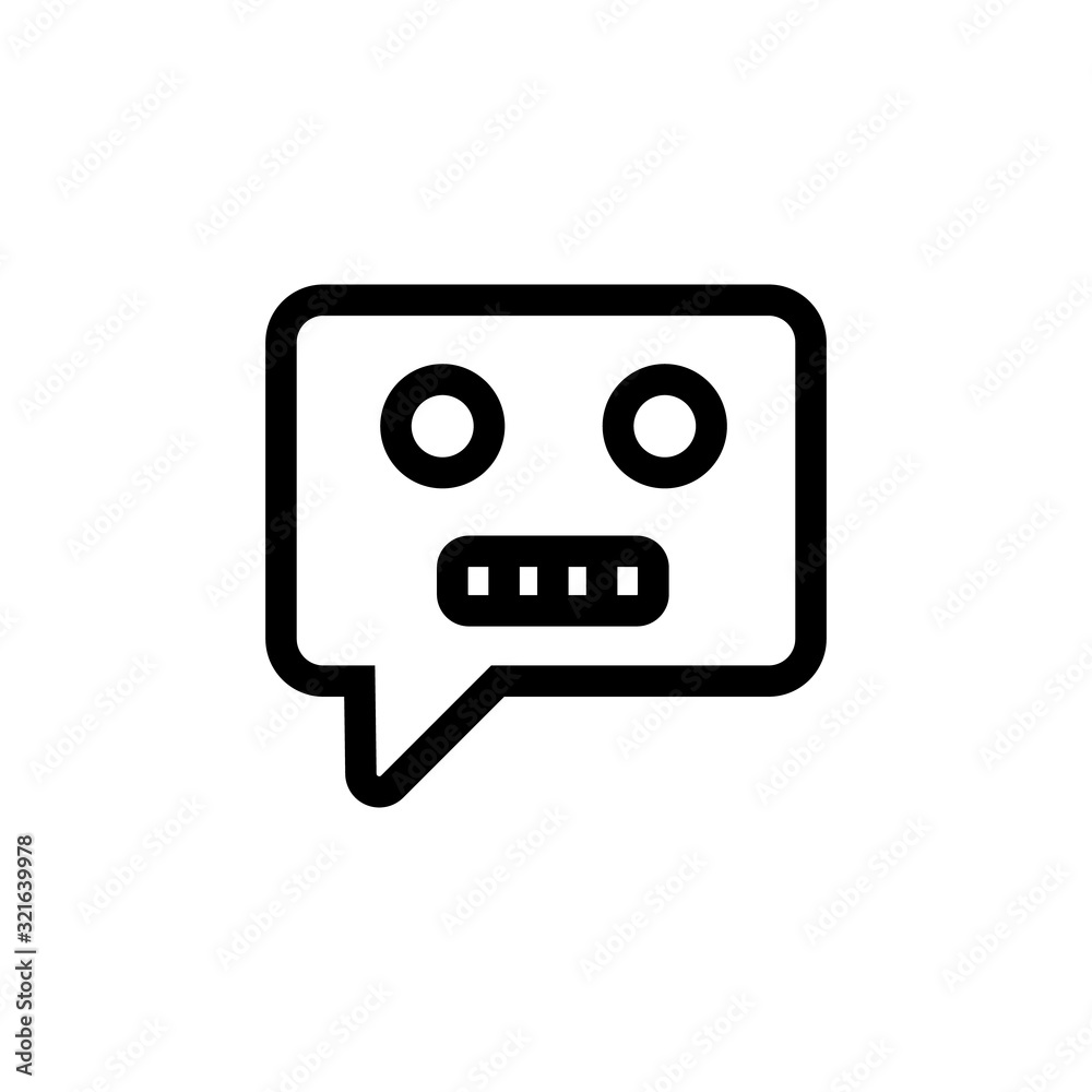 Robot icon vector. Thin line sign. Isolated contour symbol illustration Robot icon vector. Thin line sign. Isolated contour symbol illustration