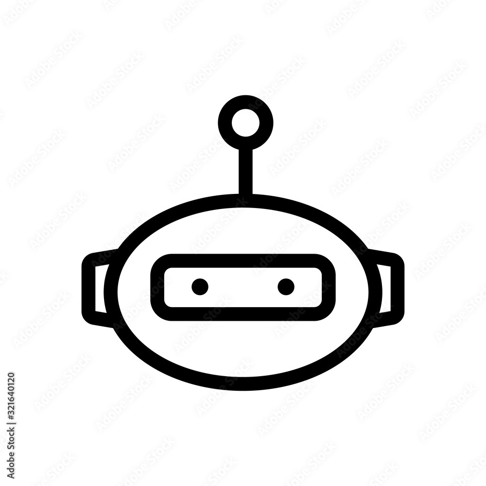 Robot icon vector. Thin line sign. Isolated contour symbol illustration Robot icon vector. Thin line sign. Isolated contour symbol illustration