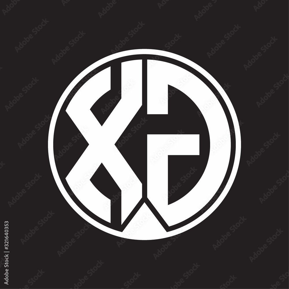 XG Logo monogram circle with piece ribbon style on black background XG Logo monogram circle with piece ribbon style on black background