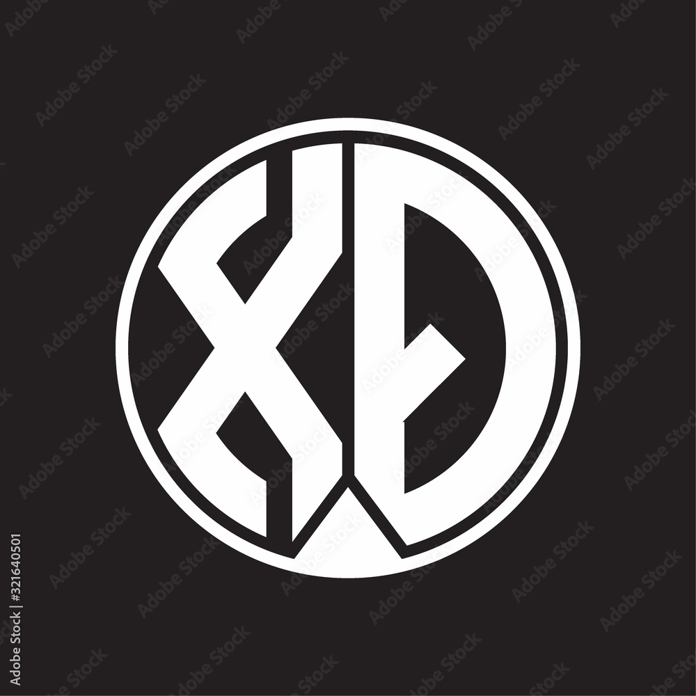 XQ Logo monogram circle with piece ribbon style on black background XQ Logo monogram circle with piece ribbon style on black background
