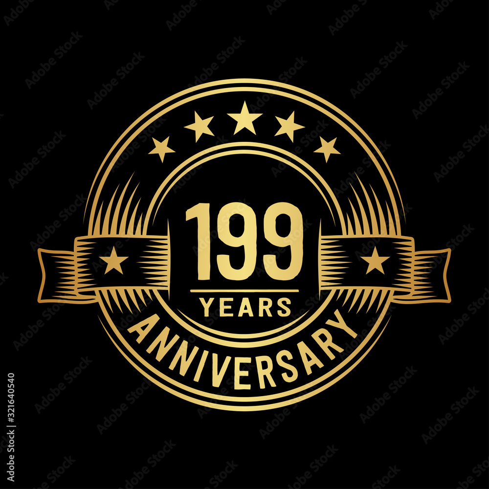 Fototapeta premium 199 years anniversary celebration logotype. Vector and illustration.