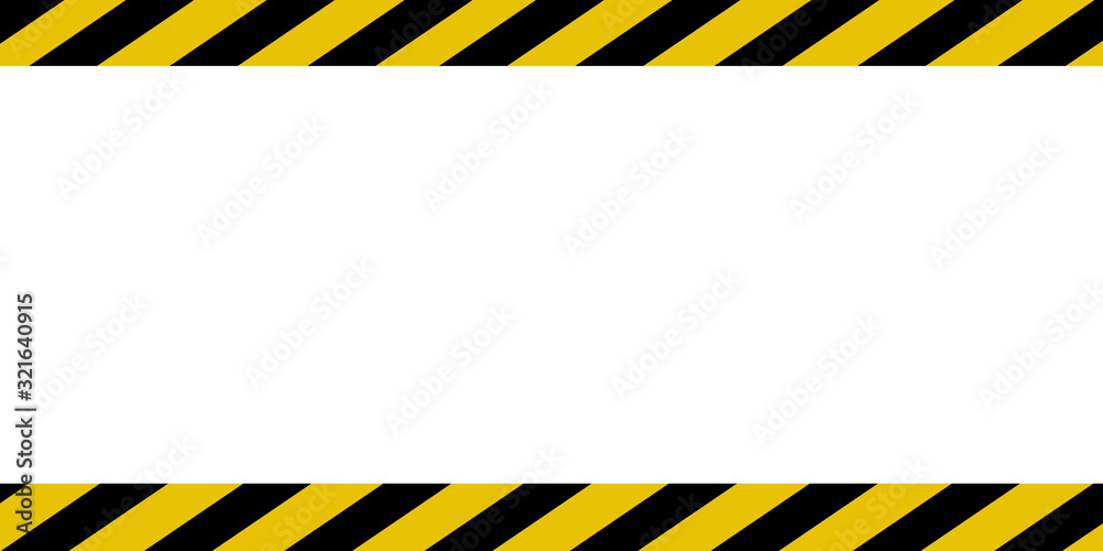 Black and yellow line striped. Caution tape. Blank warning background