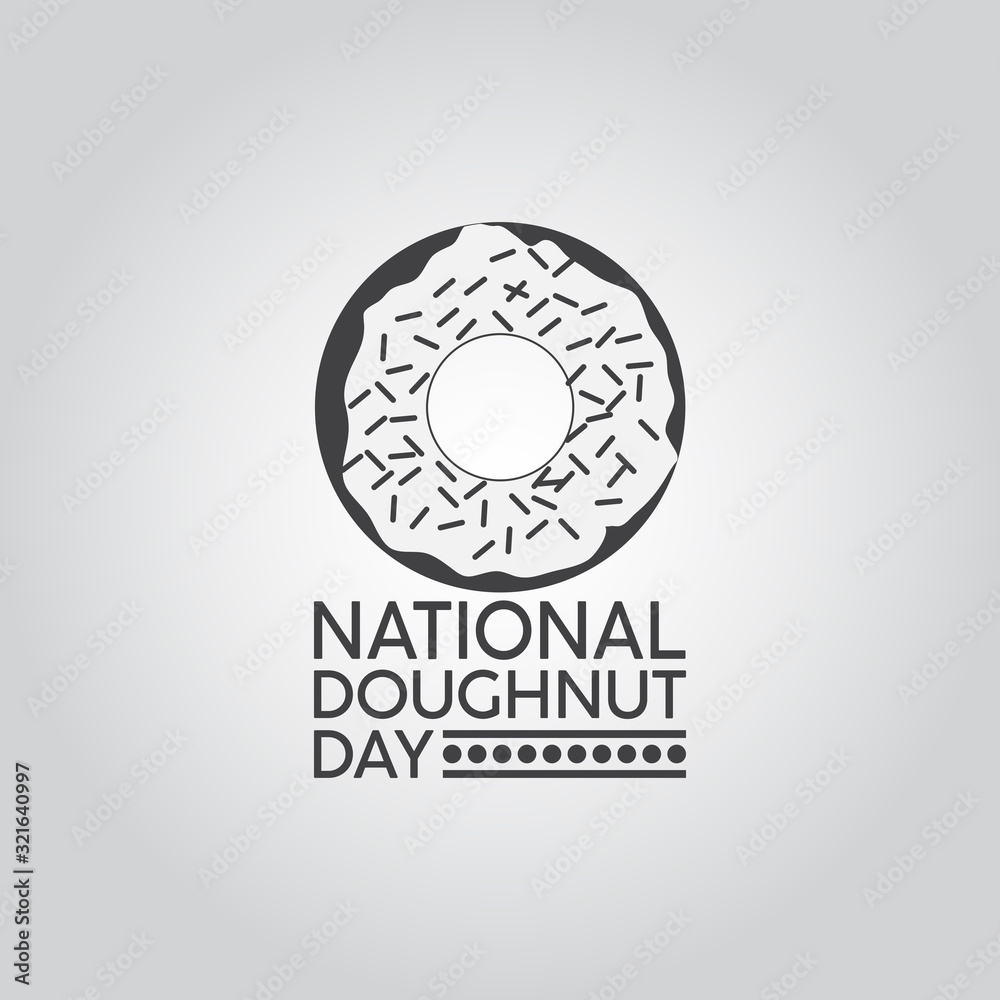 Fototapeta premium Happy National Doughnut Day Celebration Vector Template Design Illustration