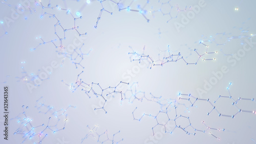 Chemical Molecular Structure 3D illustration background