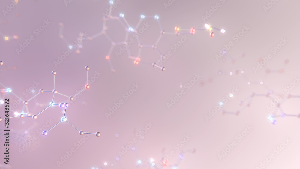 Chemical Molecular Structure 3D illustration background Chemical Molecular Structure 3D illustration background