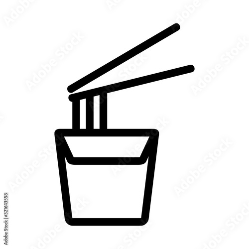 Noodles icon vector. Thin line sign. Isolated contour symbol illustration