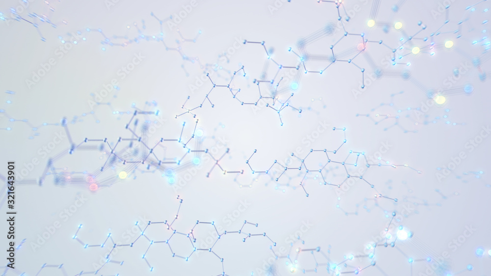 Chemical Molecular Structure 3D illustration background