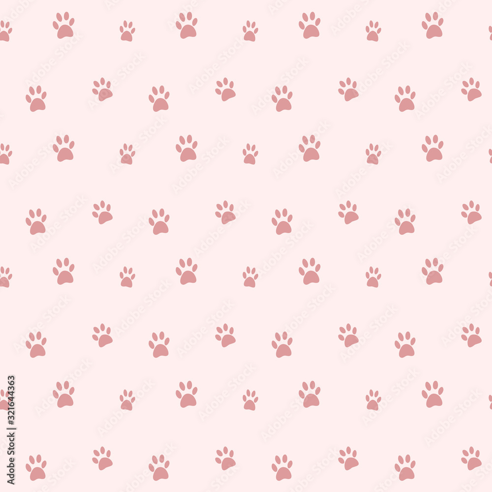 Paw seamless pattern. Used for printing textiles Paw seamless pattern. Used for printing textiles